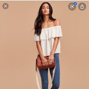 Aritzia Wilfred Promener Off the Shoulder Blouse